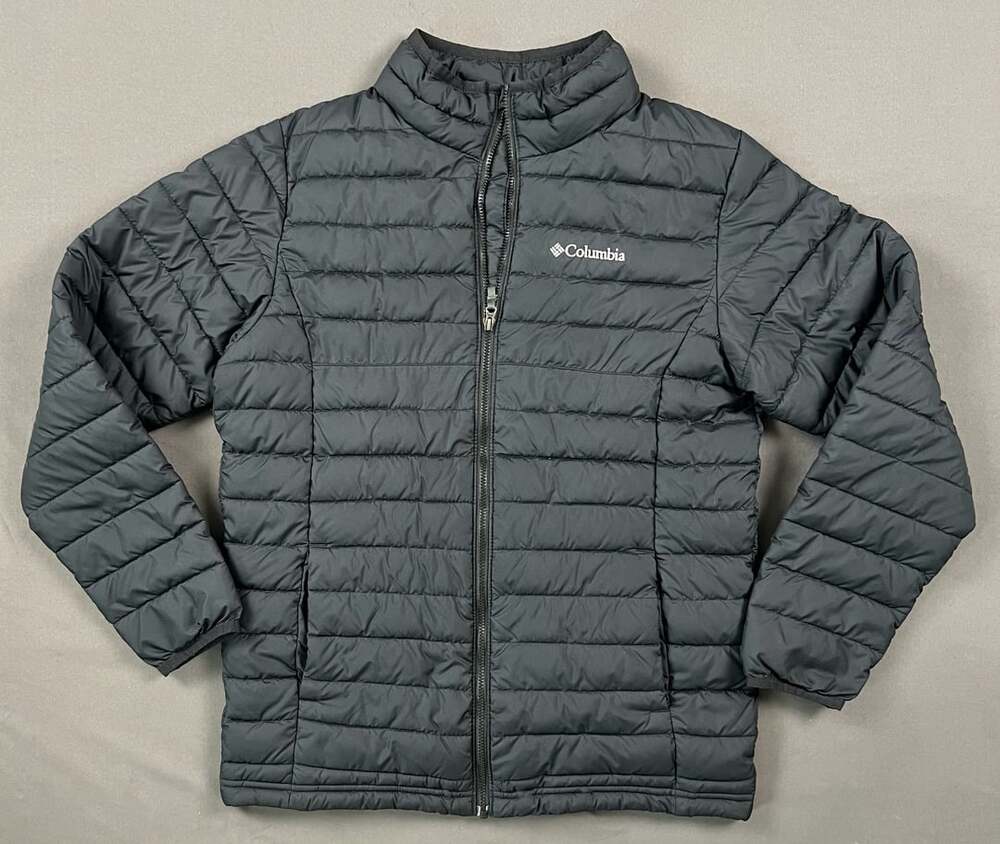 Columbia Omni-Heat Black Quilted Puffer Jacket Boys Size Large 14/16